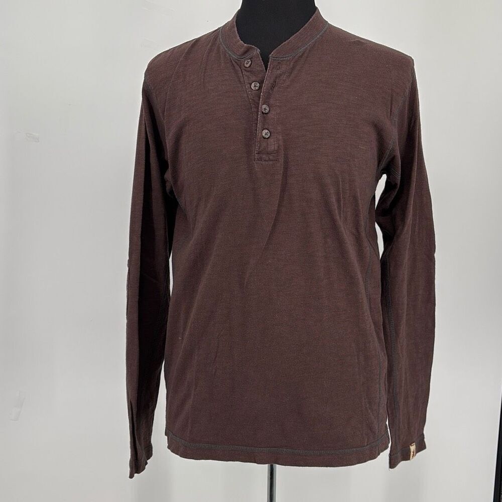 Dakota Grizzly Brown Long Sleeve Henley Reinforced Sturdy Work‎ Wear Shirt L